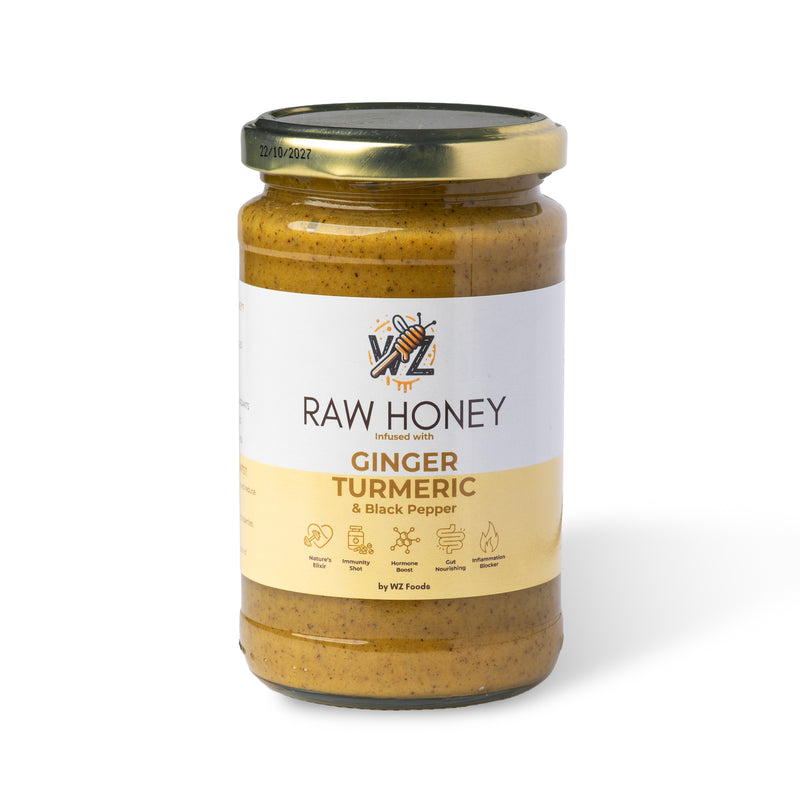 Ginger, Turmeric & Black Pepper Infused Raw Honey (400g)