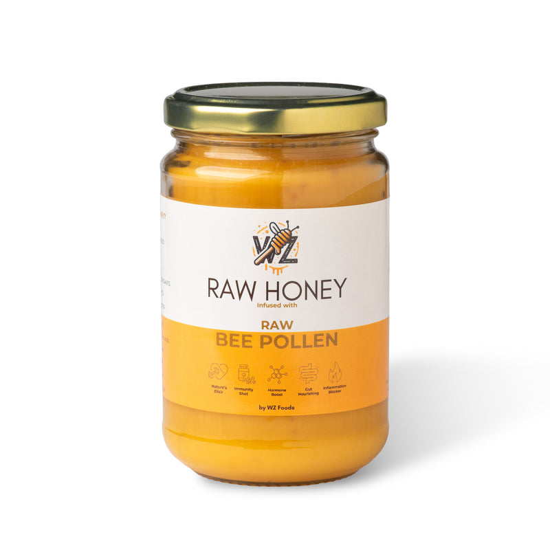 Bee Pollen Infused Raw Honey (400g)