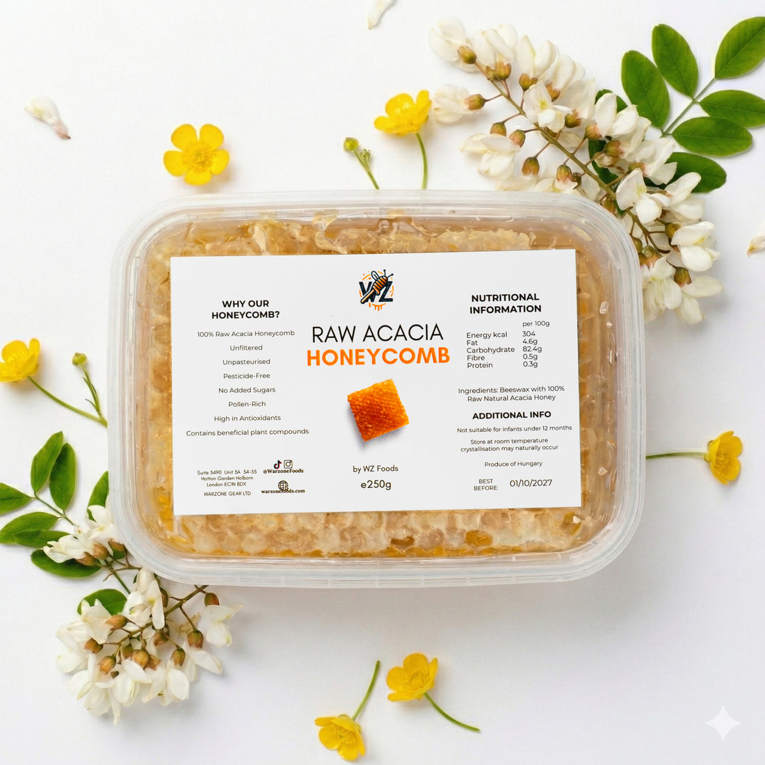 Raw Acacia Honeycomb - 250g